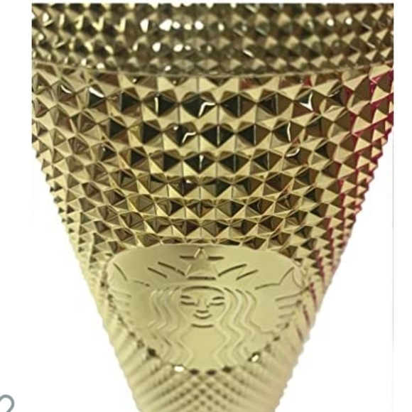 New Starbucks Holiday Winter 2022 Gold Sangria Bling Studded Cold Cup Tumbler - Picture 10 of 10